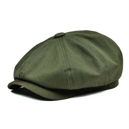 Newsboy Cap Men's Twill Cotton Hat 8 Panel Hat Baker Caps Retro