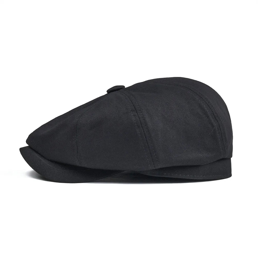 Newsboy Cap Men's Twill Cotton Eight Panel Hat Women's Baker Boy Caps Retro