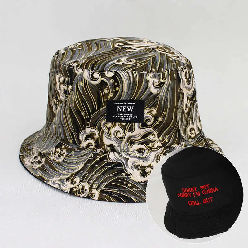 Cotton Print Bucket Hat Fisherman Hat Outdoor