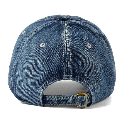 Unisex Solid Denim Baseball Cap Blank Washed Jean Hat Casquette Adjustable