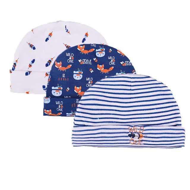New Born Baby Boy Hats 3/5 Pieces Cotton Baby Girls Hats