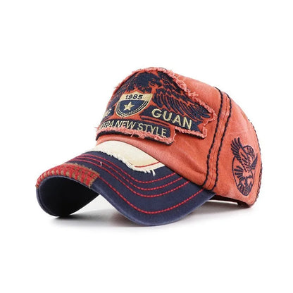 Men's Retro Washed Baseball Cap Fitted Cap Snapback Hat
