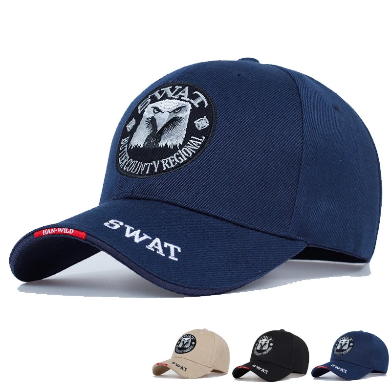 Swat Army Cap Male Embroidered Eagle Black Baseball Caps Men