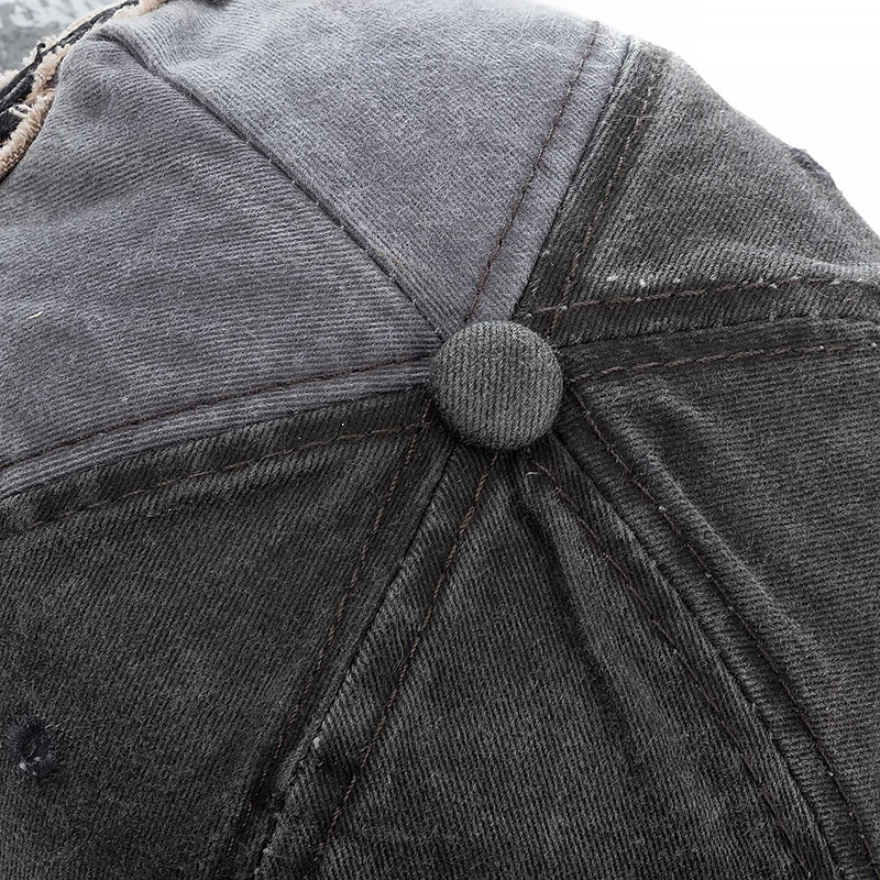 Unisex Washed Denim Baseball Cap For Men Women 1969 Letter Streetwear Cap