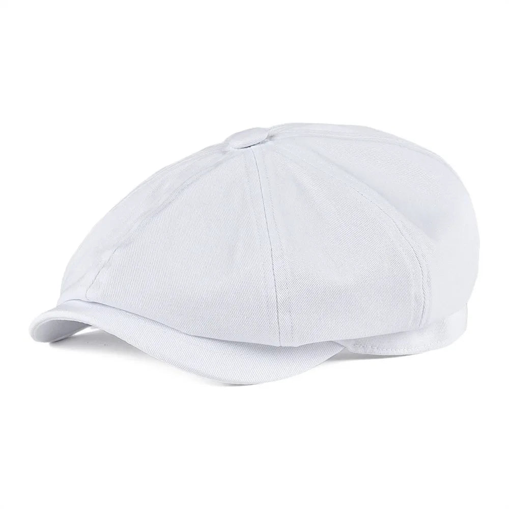 Newsboy Cap Men's Twill Cotton Hat 8 Panel Hat Baker Caps Retro
