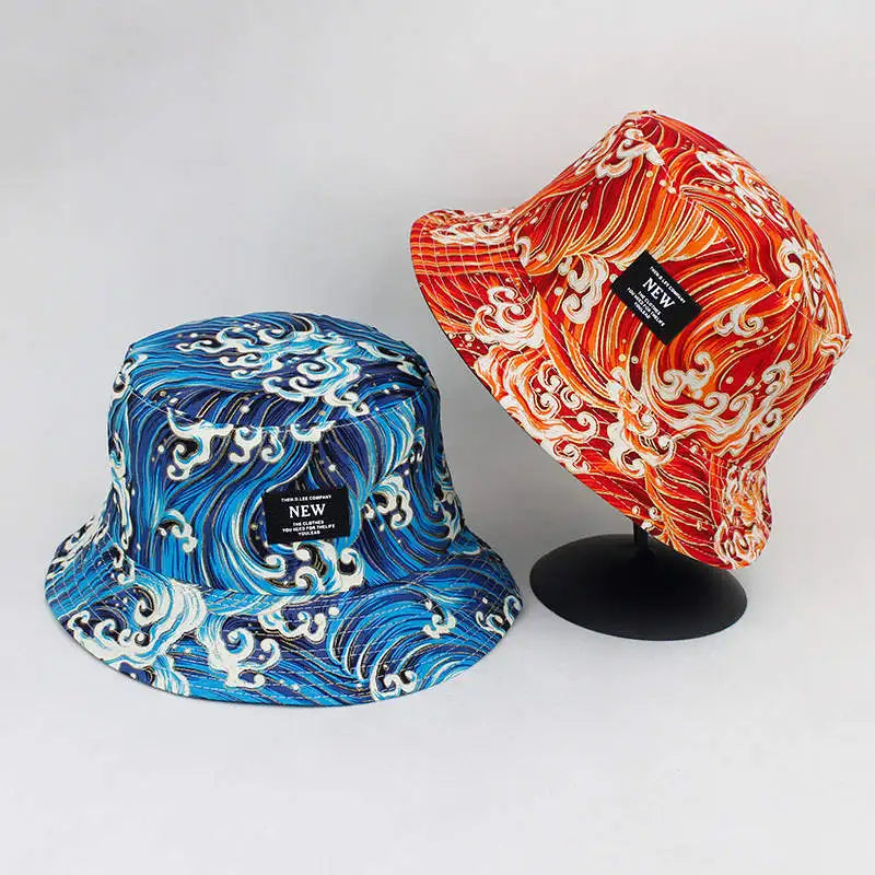 Cotton Print Bucket Hat Fisherman Hat Outdoor