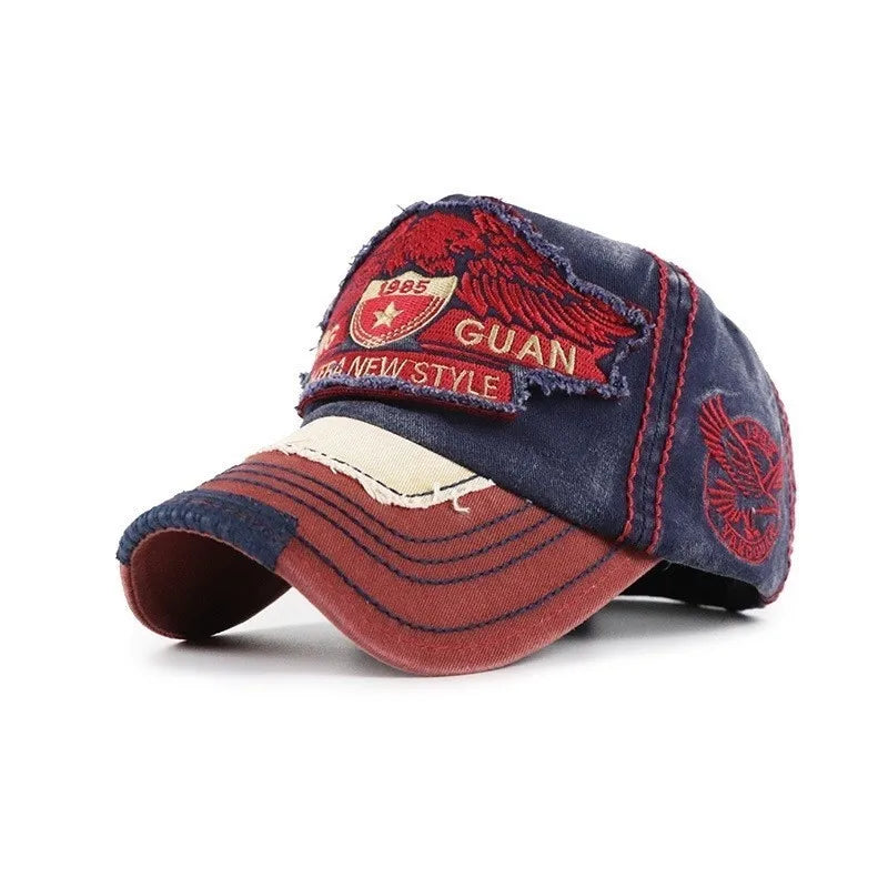 Men's Retro Washed Baseball Cap Fitted Cap Snapback Hat