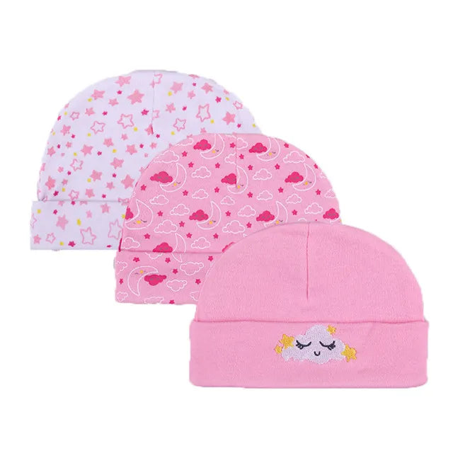 New Born Baby Boy Hats 3/5 Pieces Cotton Baby Girls Hats