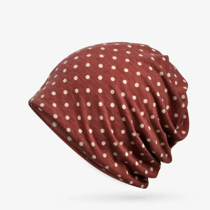 Women's Beanie Hat Cotton Summer Dot Pattern Beanie Hats