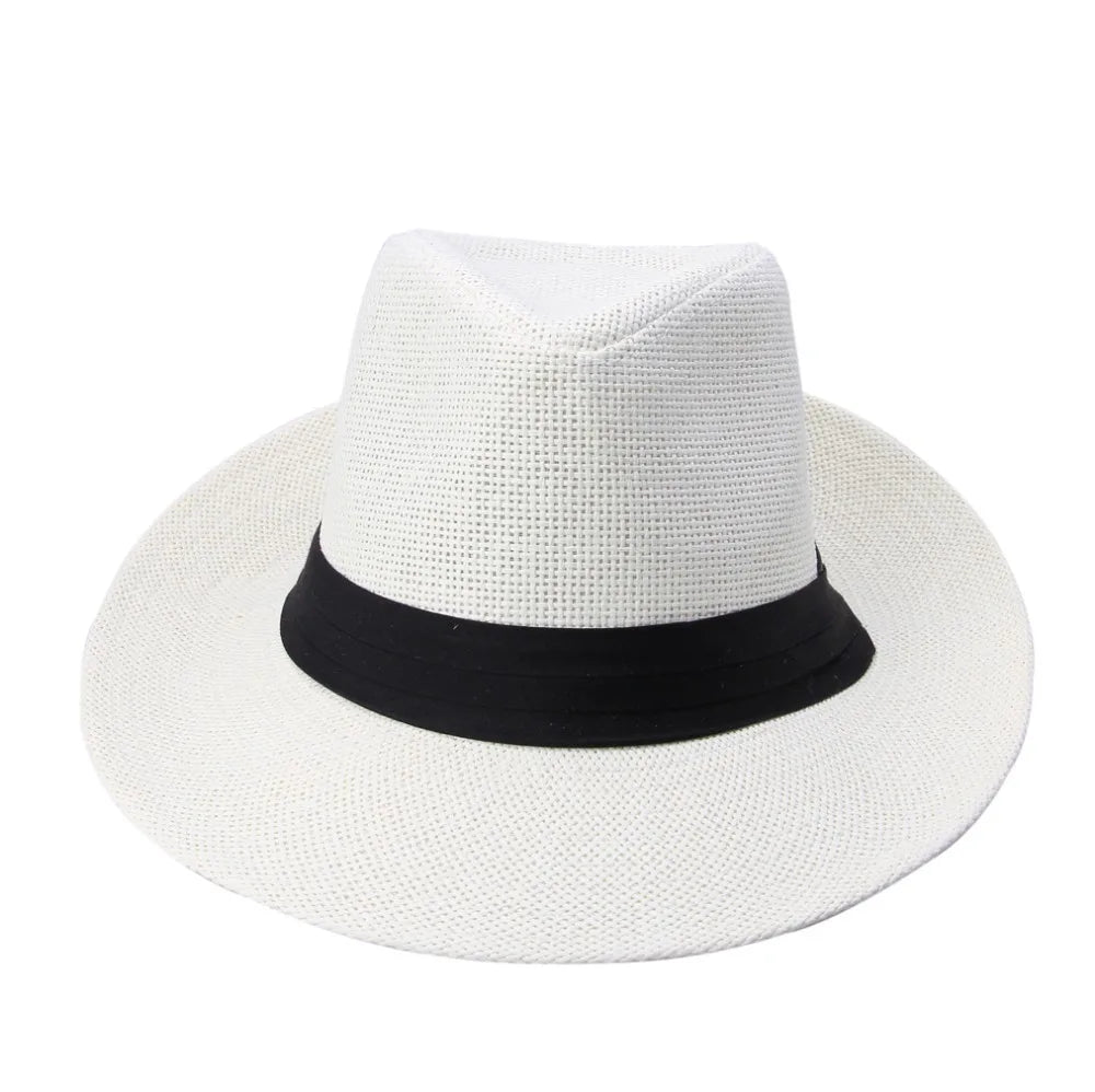 Hot  Fashion Summer Casual Unisex Beach Trilby Large Brim Jazz Sun Hat Panama Hat