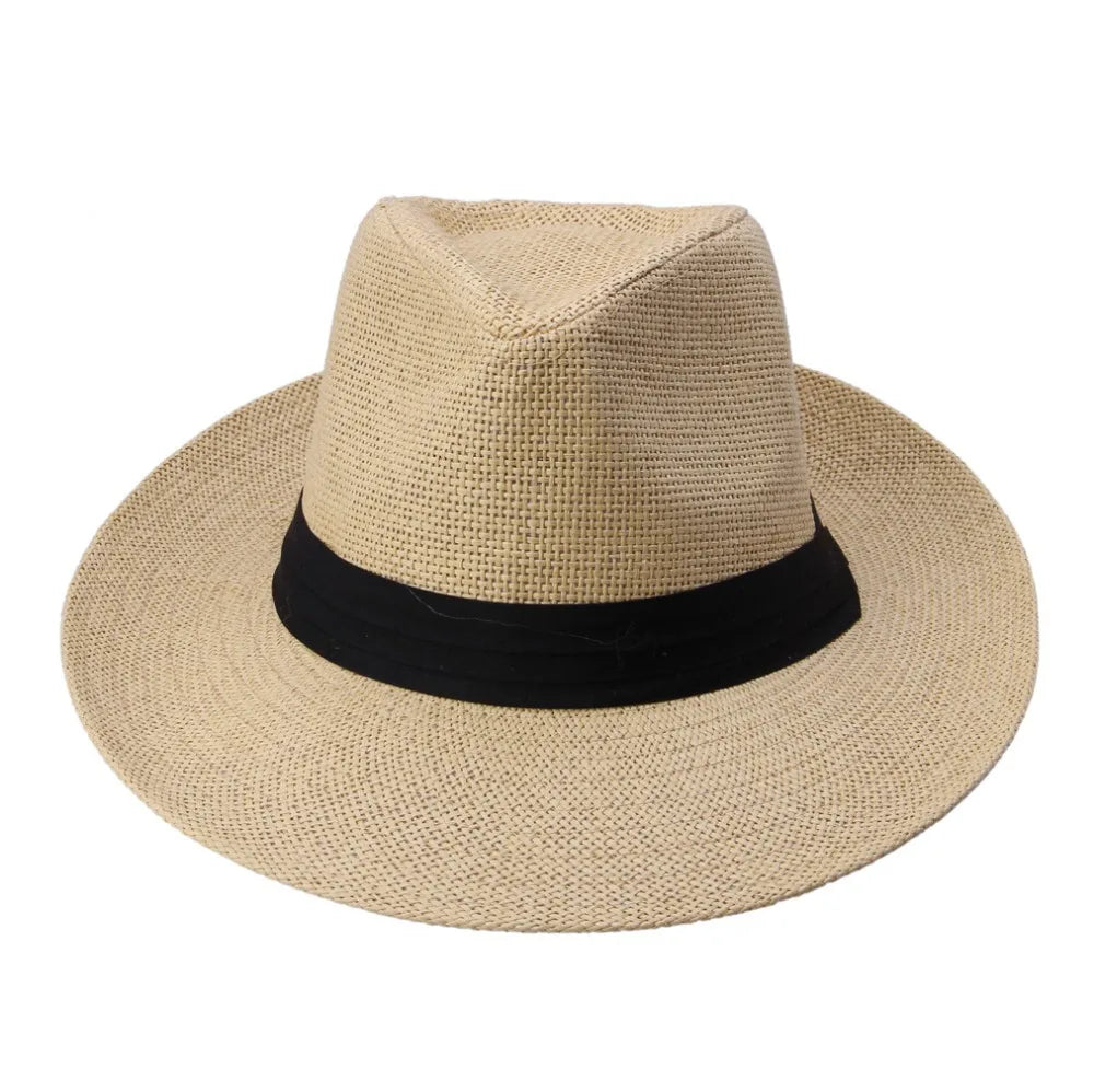Hot  Fashion Summer Casual Unisex Beach Trilby Large Brim Jazz Sun Hat Panama Hat