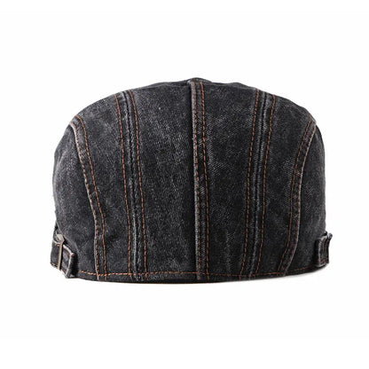 2026 Four Seasons Denim Solid Newsboy Caps Men