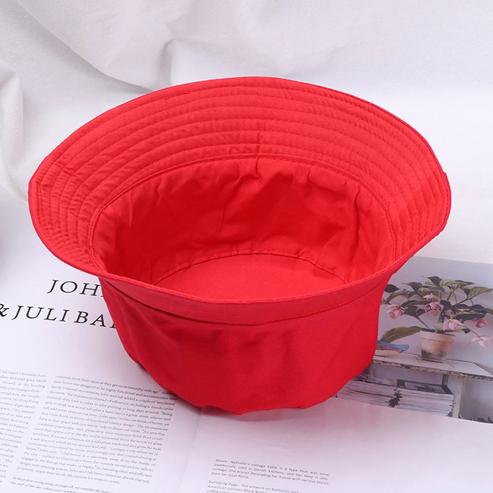 Cotton Summer Foldable Bucket Hat Unisex Women Outdoor Sunscreen Hat