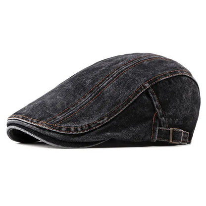 2026 Four Seasons Denim Solid Newsboy Caps Men