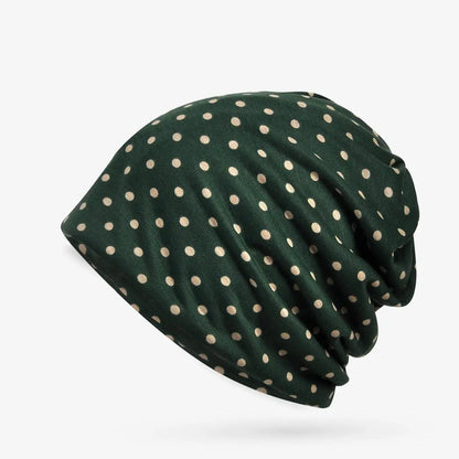 Women's Beanie Hat Cotton Summer Dot Pattern Beanie Hats