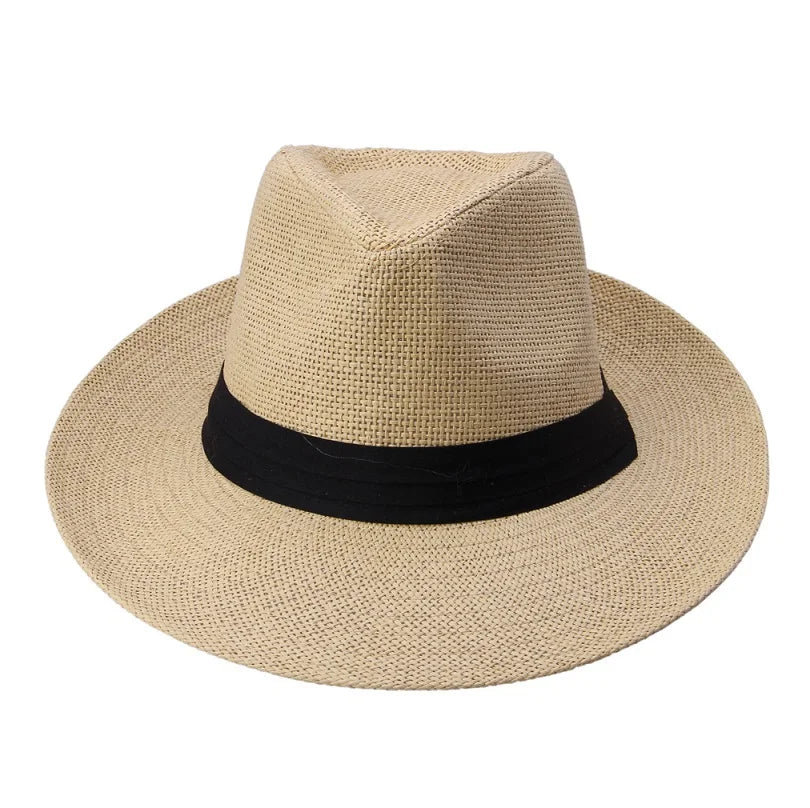 Hot  Fashion Summer Casual Unisex Beach Trilby Large Brim Jazz Sun Hat Panama Hat