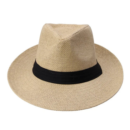 Hot  Fashion Summer Casual Unisex Beach Trilby Large Brim Jazz Sun Hat Panama Hat