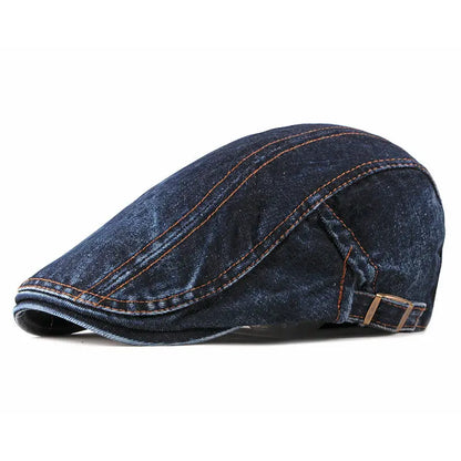 Four Seasons Denim Solid Newsboy Caps Men
