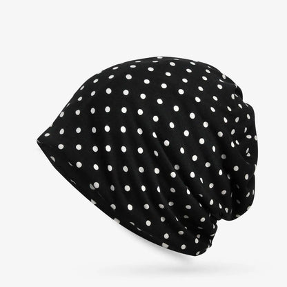 Women's Beanie Hat Cotton Summer Dot Pattern Beanie Hats