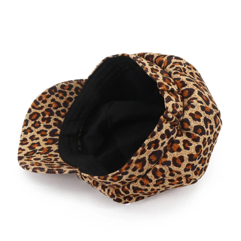 Fashion New Women Leopard Print Newsboy Caps