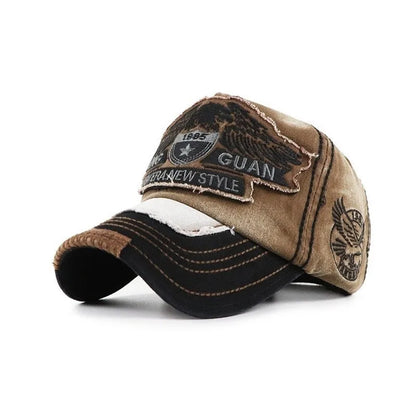 Men's Retro Washed Baseball Cap Fitted Cap Snapback Hat