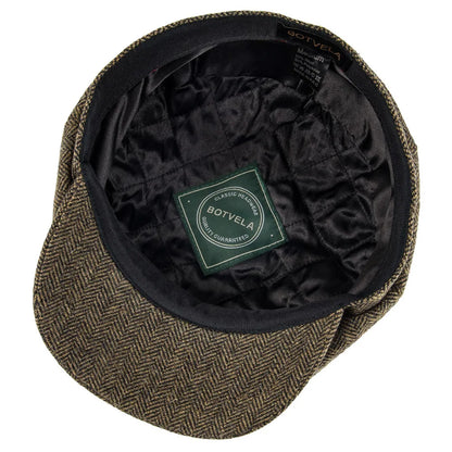 Wool Tweed Newsboy Cap Herringbone Men British Gatsby Retro Hat