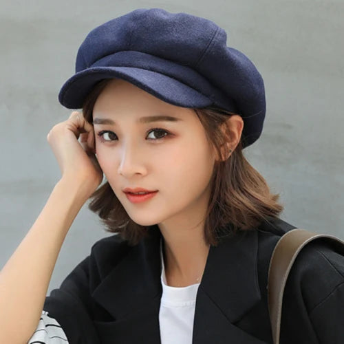 Men Lady Casual Wool Hat Winter Beret Women Painter Cap