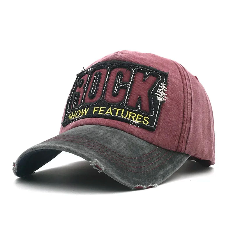 High Quality Letter Rock Embroidery Cotton Baseball Cap