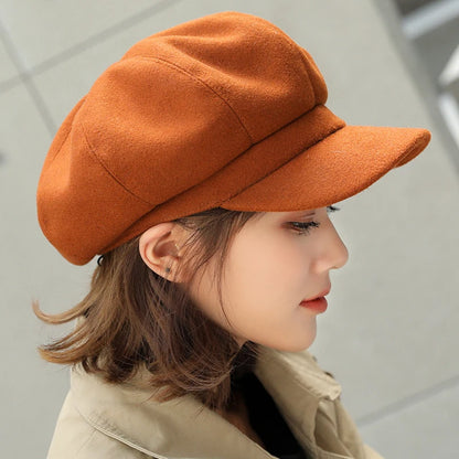 Men Lady Casual Wool Hat Winter Beret Women Painter Cap