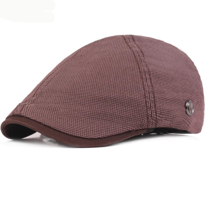 6 Panel Ivy Flat Cap Men Women Cotton Beret Cap