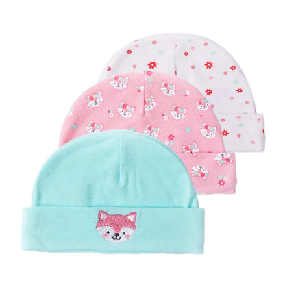 New Born Baby Boy Hats 3/5 Pieces Cotton Baby Girls Hats