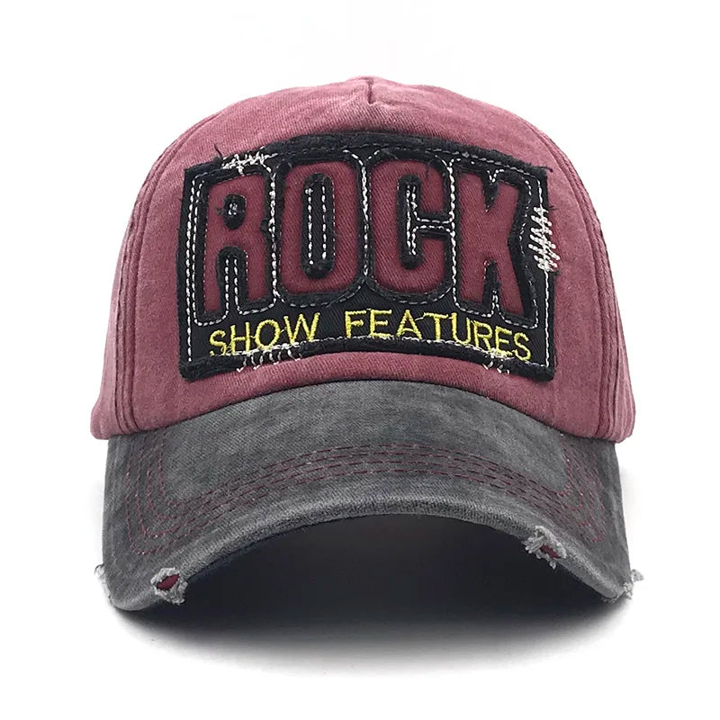 High Quality Letter Rock Embroidery Cotton Baseball Cap