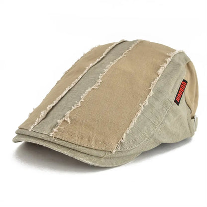 Distressed Cotton Flat Cap Men's Golf Newsboy Caps Retro Baker Boy Hat