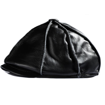 Young Middle-Aged Men Leather Octagonal Painter Hat