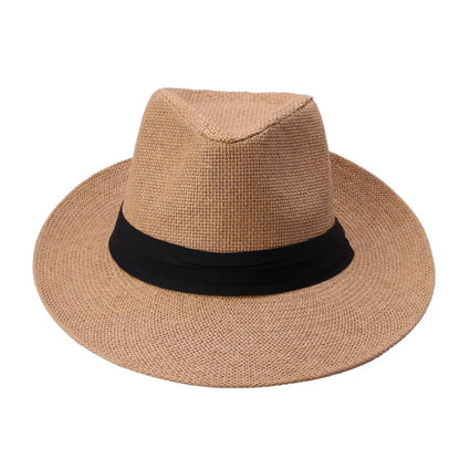 Hot  Fashion Summer Casual Unisex Beach Trilby Large Brim Jazz Sun Hat Panama Hat