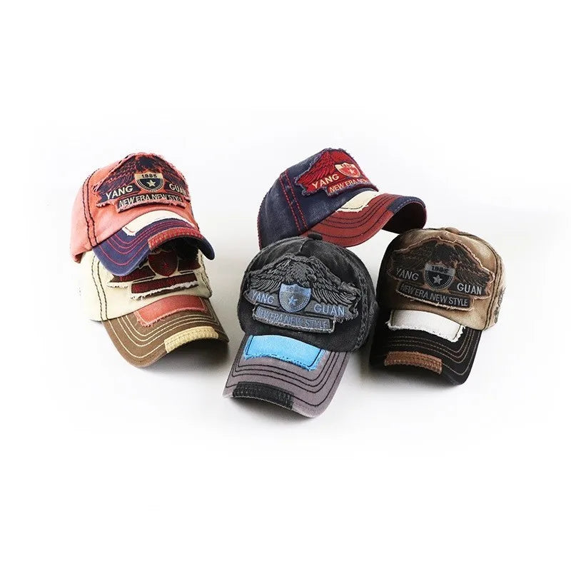 Men's Retro Washed Baseball Cap Fitted Cap Snapback Hat