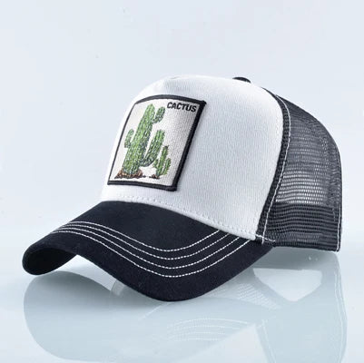 Summer Baseball Cap Animal Embroidery Cactus Cotton Trucker Hats
