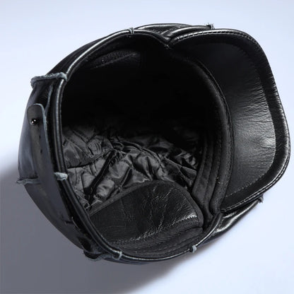 Young Middle-Aged Men Leather Octagonal Painter Hat