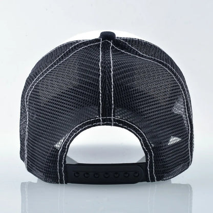 TQMSMY Fashion Embroidery White Horse Animal Trucker Hat Cotton Baseball Caps Breathable Summer Hats