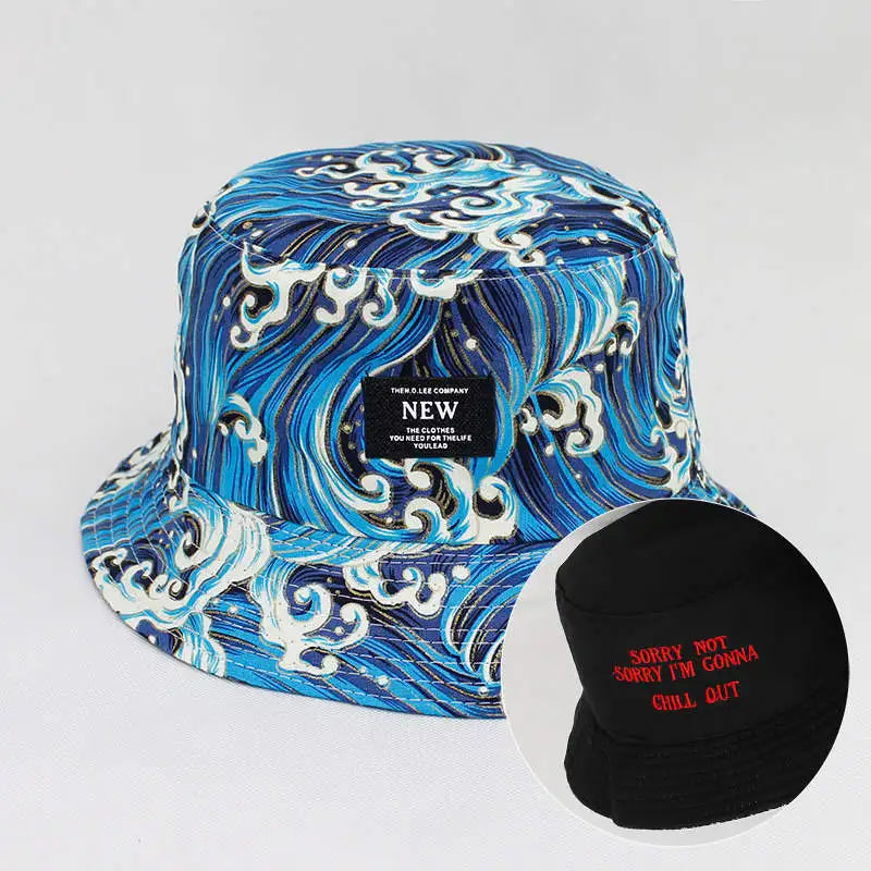 Cotton Print Bucket Hat Fisherman Hat Outdoor
