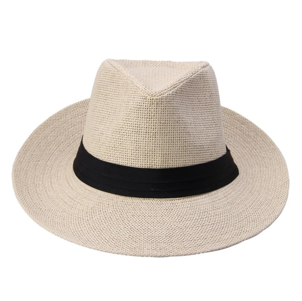 Hot  Fashion Summer Casual Unisex Beach Trilby Large Brim Jazz Sun Hat Panama Hat