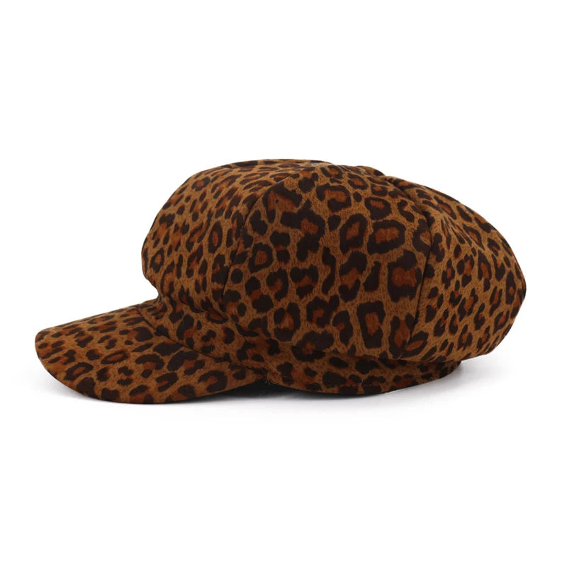 Fashion New Women Leopard Print Newsboy Caps