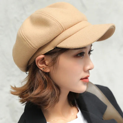 Men Lady Casual Wool Hat Winter Beret Women Painter Cap