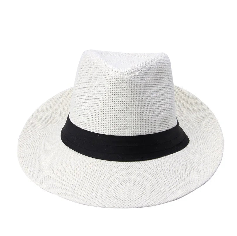 Hot  Fashion Summer Casual Unisex Beach Trilby Large Brim Jazz Sun Hat Panama Hat