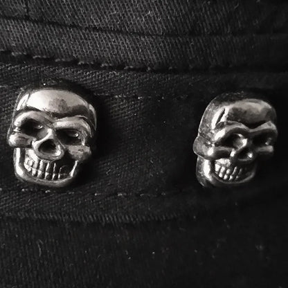 Cool Skull Rivets Punk Hip Hop Flat Top Cap Men Women