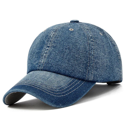 Unisex Solid Denim Baseball Cap Blank Washed Jean Hat Casquette Adjustable