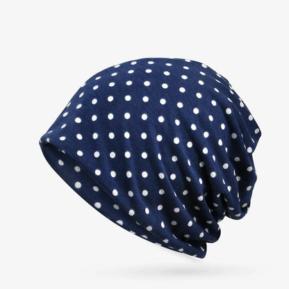 Women's Beanie Hat Cotton Summer Dot Pattern Beanie Hats