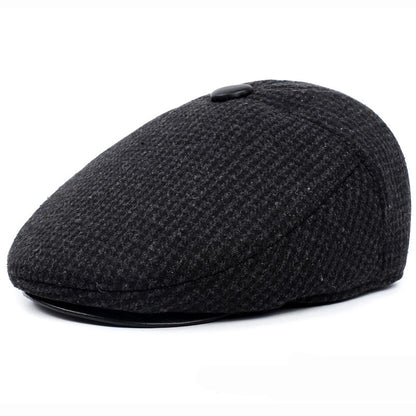 Classic Man Cap Autumn Winter Hat With Ear Flap Elder Man Male Dad Hat