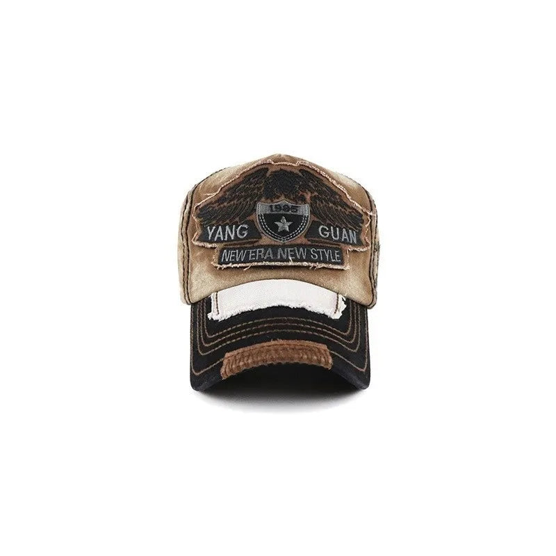 Men's Retro Washed Baseball Cap Fitted Cap Snapback Hat