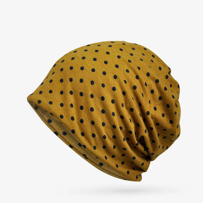 Women's Beanie Hat Cotton Summer Dot Pattern Beanie Hats